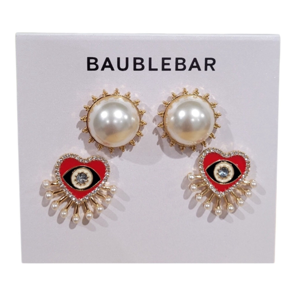 BaubleBar Earrings SET Red White NWT - Picture 1 of 3